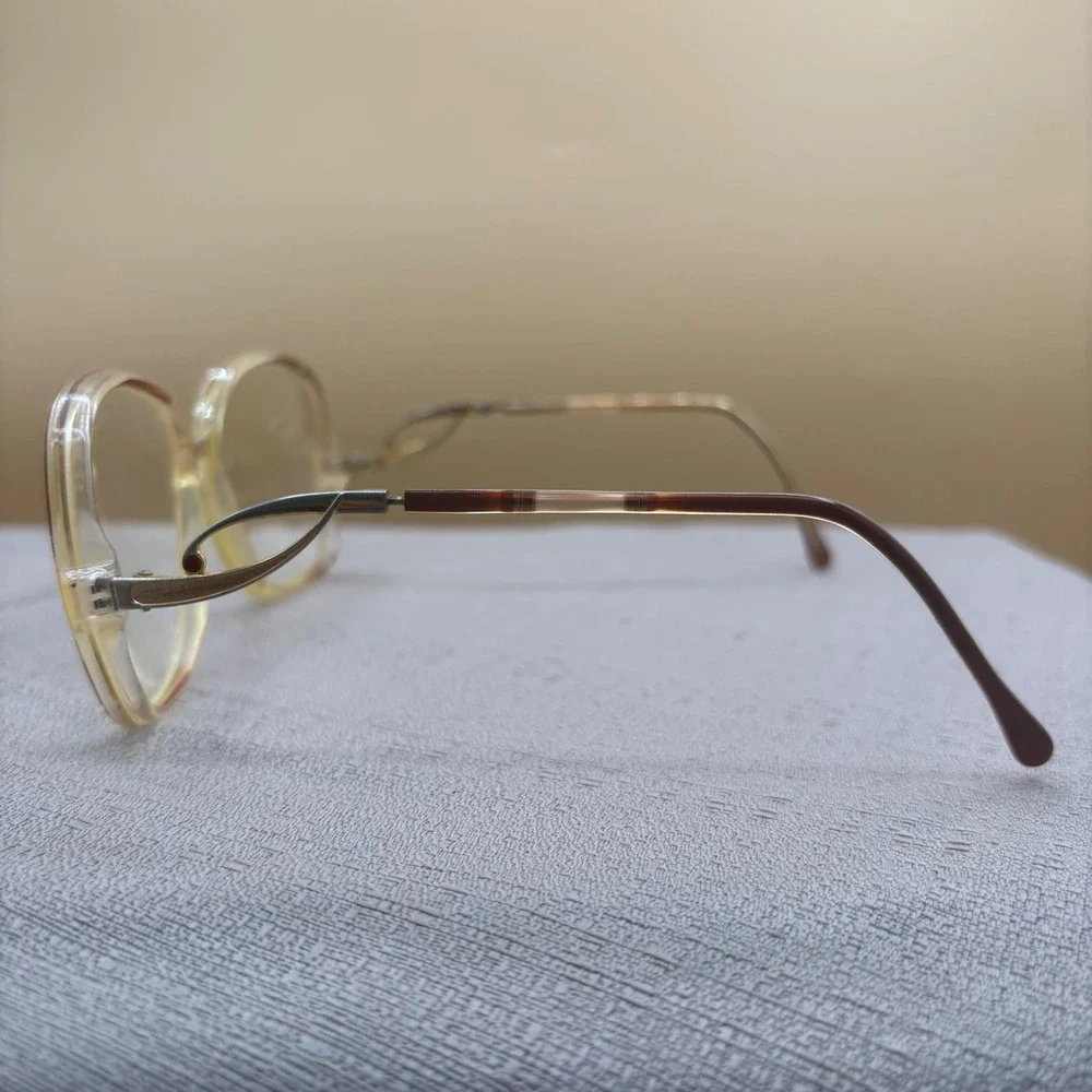 Vintage Eyeglass Frames Women Medium Clear Brown Excellent Librarian Chic